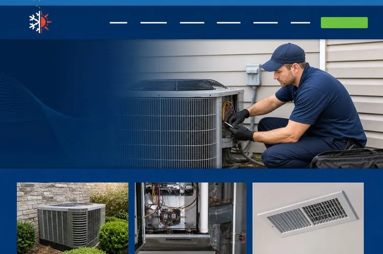 Example hvac company website built by Arlington Web Dev